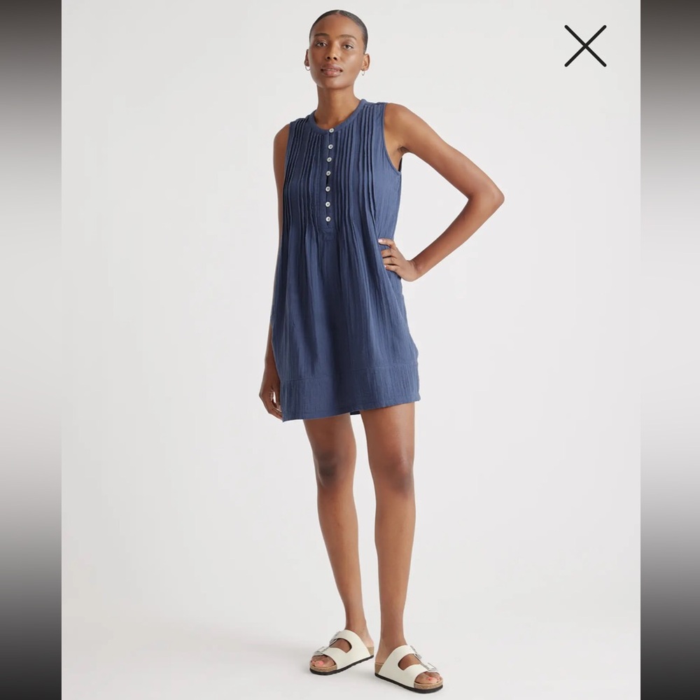 Quince 100% Organic Cotton Gauze Sleeveless Swing Dress, NWOT, Various